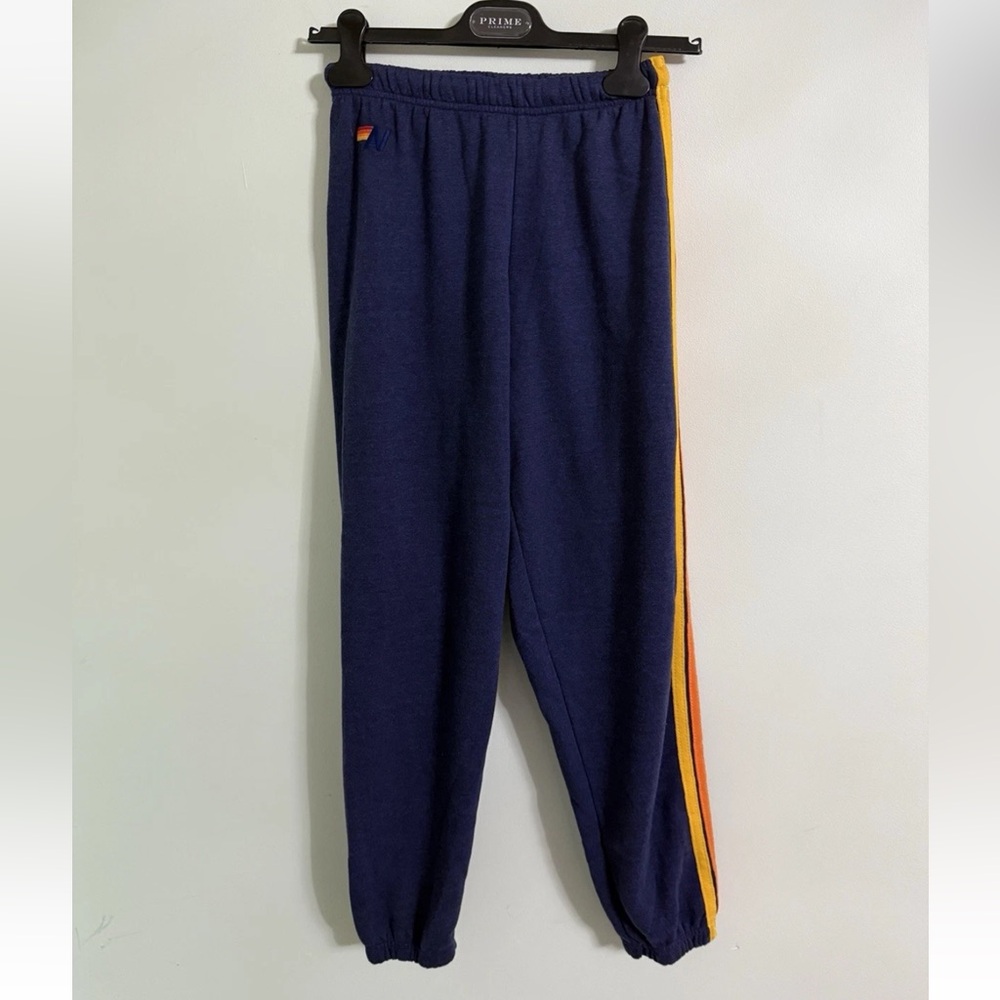 Aviator Nation 5 Stripe Sweatpants Navy Size X-Small